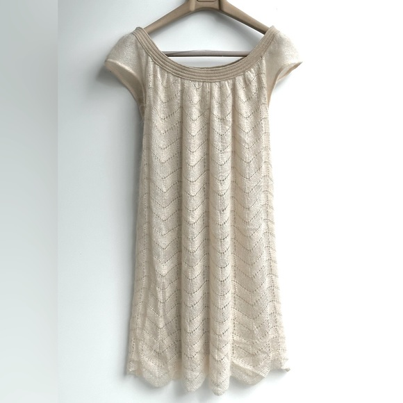 handmade Dresses & Skirts - Kid Mohair & Silk Handcrafted Openwork knit dress, lining, size S-M